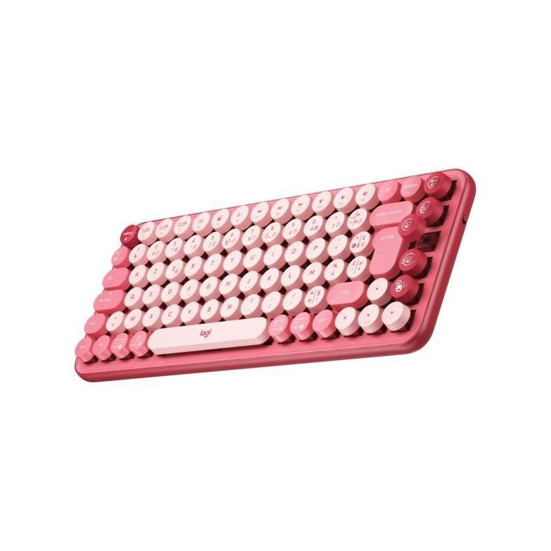 Clavier Sans Fil Logitech POP Keys Mécanique avec Touches Emoji Personnalisables, Bluetooth ou USB, Design Compact Durable - Ro