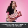 Clavier Sans Fil Logitech POP Keys Mécanique avec Touches Emoji Personnalisables, Bluetooth ou USB, Design Compact Durable - Ro