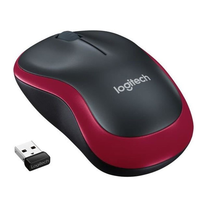 LOGITECH - Souris sans fil optique - M185 Rouge