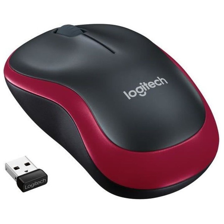 LOGITECH - Souris sans fil optique - M185 Rouge