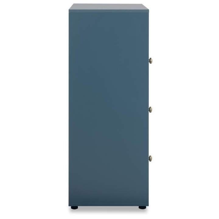 Commode 3 tiroirs avec niche - Bleu Pétrole - 80 x 40 x 100 cm - POP