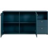 Buffet 2 portes + 2 tiroirs et niche ouverte - Bleu Pétrole - 150 x 45 x75 cm - POP COLOR