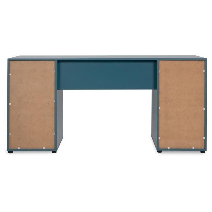 Bureau droit avec 8 tiroirs - Bleu Pétrole - 160 x 67 x 75 cm - POP C