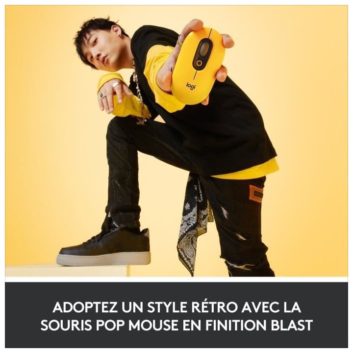 Souris Sans Fil Logitech POP Mouse avec Emojis Personnalisables, Bluet