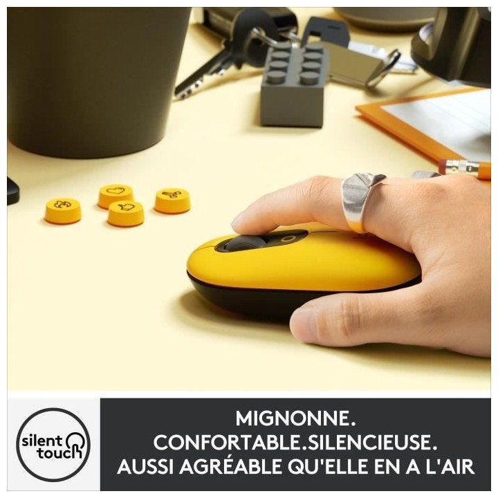 Souris Sans Fil Logitech POP Mouse avec Emojis Personnalisables, Bluet