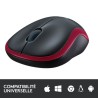 LOGITECH - Souris sans fil optique - M185 Rouge