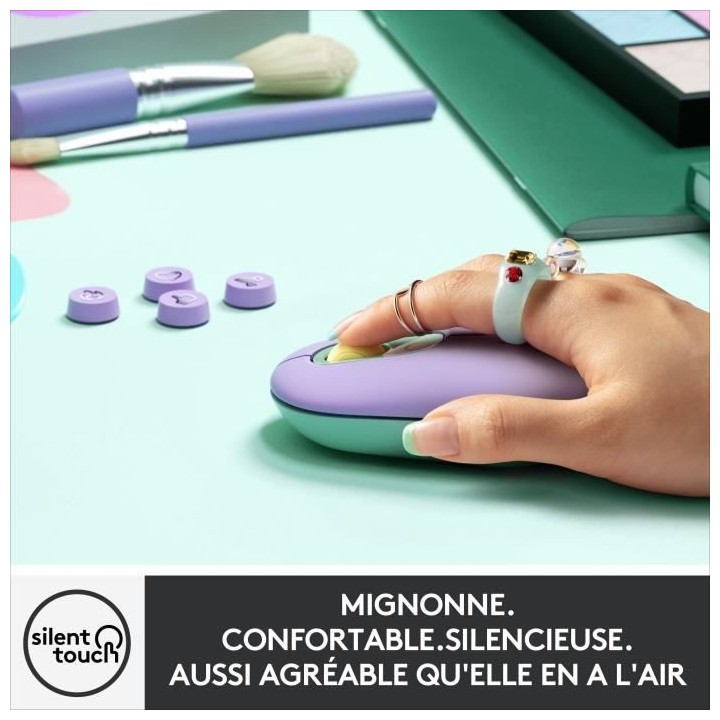 Souris Sans Fil Logitech POP Mouse avec Emojis Personnalisables, Bluet