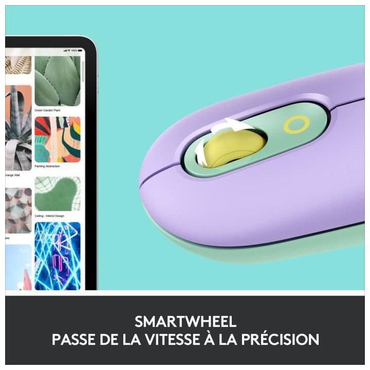Souris Sans Fil Logitech POP Mouse avec Emojis Personnalisables, Bluet
