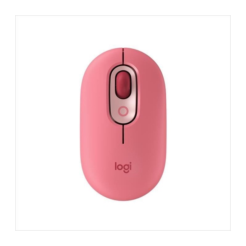 Souris Sans Fil Logitech POP Mouse avec Emojis Personnalisables, Bluetooth, USB, Multidispositifs - Rose