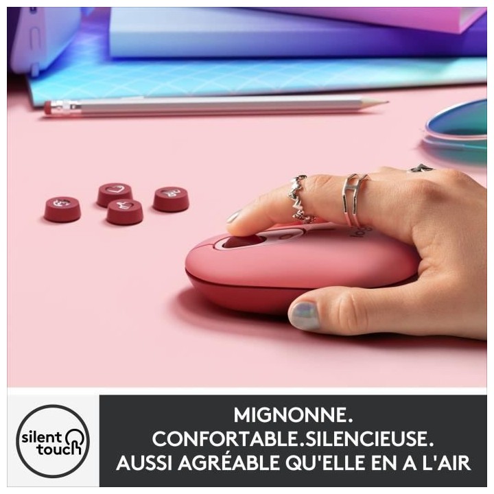 Souris Sans Fil Logitech POP Mouse avec Emojis Personnalisables, Bluet