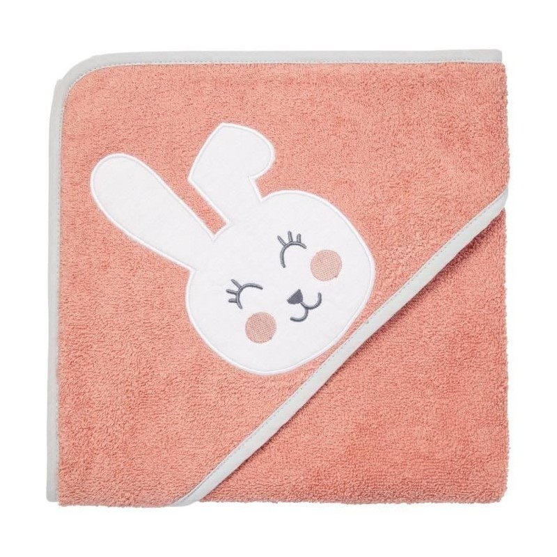 BABYCALIN Cape de bain Lapin brodé - 80 x 80 cm