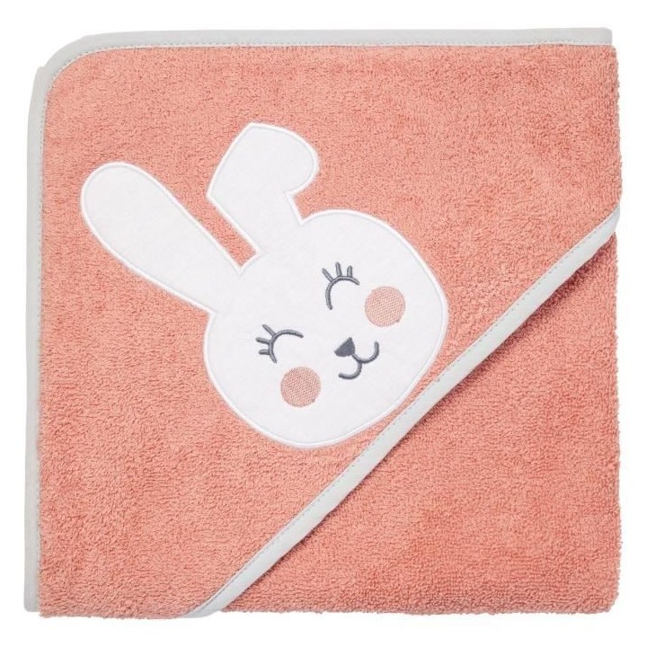 BABYCALIN Cape de bain Lapin brodé - 80 x 80 cm