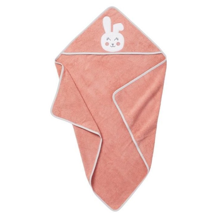 BABYCALIN Cape de bain Lapin brodé - 80 x 80 cm