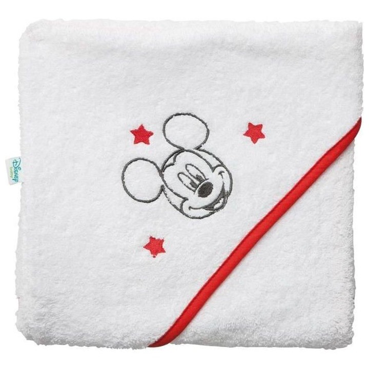 DISNEY Mickey Cape de bain - 80 x 80 cm  Blanc/Rouge