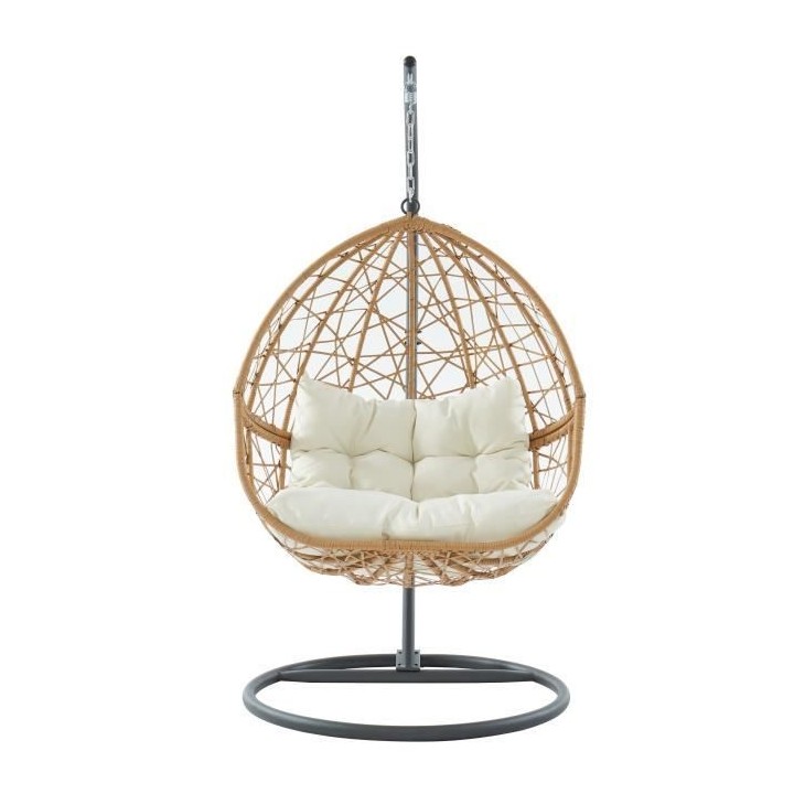 BEAU RIVAGE Fauteuil oeuf suspendu Porto - 103x205 cm - Naturel