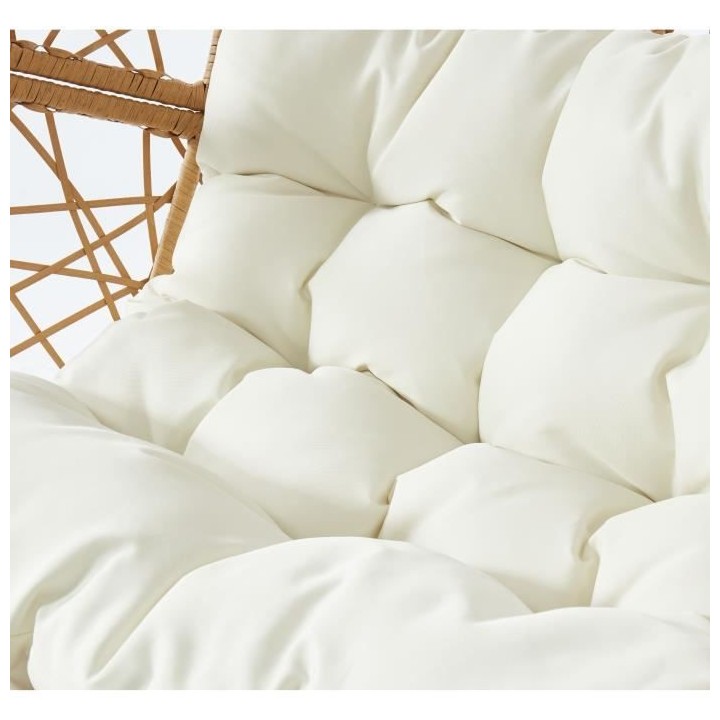 BEAU RIVAGE Fauteuil oeuf suspendu Porto - 103x205 cm - Naturel