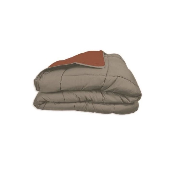 CALGARY Couette chaude Microfibre 400g/m² Galet & Gingembre 200x200cm