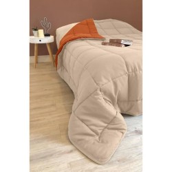 CALGARY Couette chaude Microfibre 400g/m² Galet & Gingembre 200x200cm