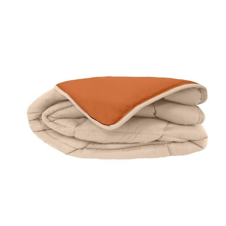 CALGARY Couette chaude Microfibre 400g/m² Galet & Gingembre 240x260cm