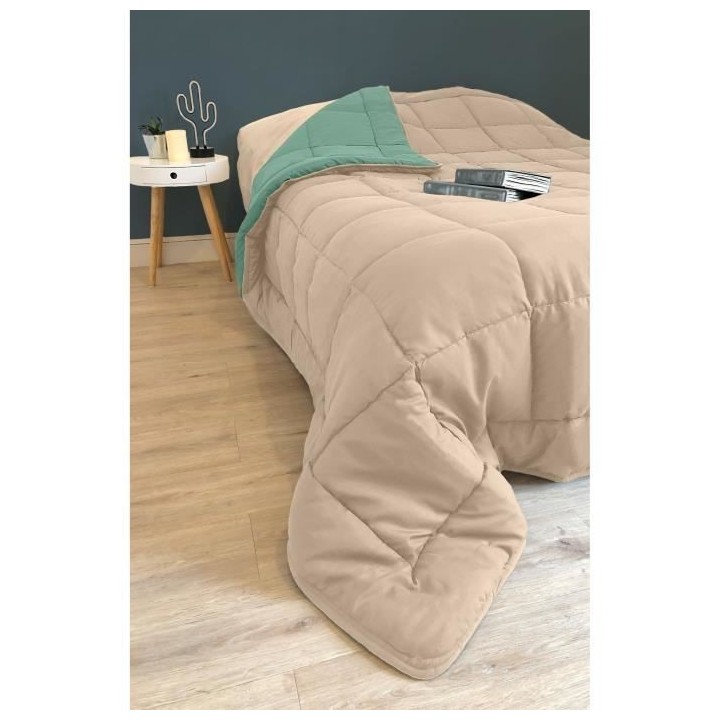 POYET MOTTE Couette Microfibre 400g/m² CALGARY - 140 x 200 cm - Gris