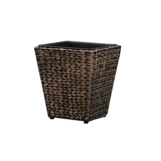 Pot de fleur carré en jacinthe d'eau tressée - 28 x 28 x 30 cm - Mar