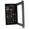 Coffret Barbecue 3 pieces, Inox et manche ABS -PRADEL EXCELLENCE - Brosse, pince et spatule ajourée.