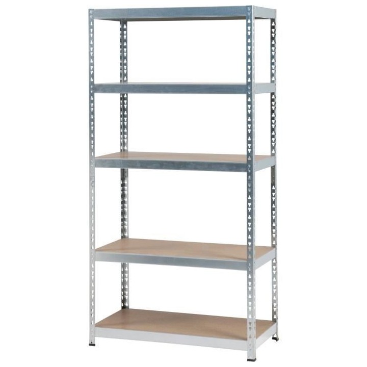 PRACTO HOME Etagere de rangement bois/galva - 180x91x45cm - charge lou