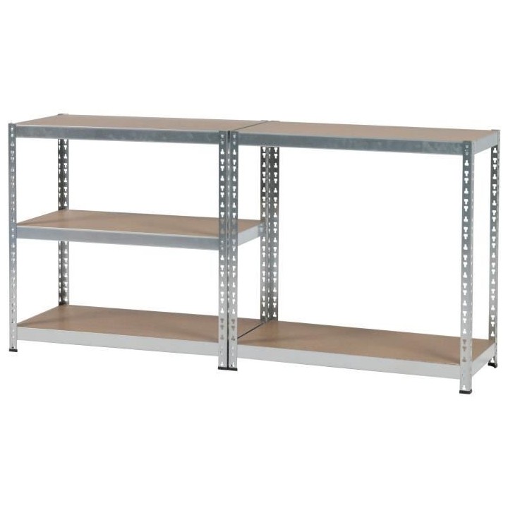 PRACTO HOME Etagere de rangement bois/galva - 180x91x45cm - charge lou