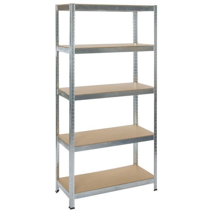 PRACTO HOME Etagere de rangement bois/galva - 180x90x40cm - charge lou