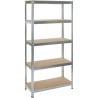 PRACTO HOME Etagere de rangement bois/galva - 180x90x40cm - charge lourde - 250kgs/tablettes