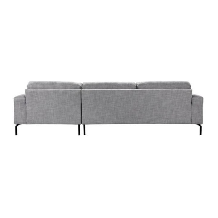 Canapé d'angle droit 4 places PRESTON -Tissu Gris clair - L 279 x P 1
