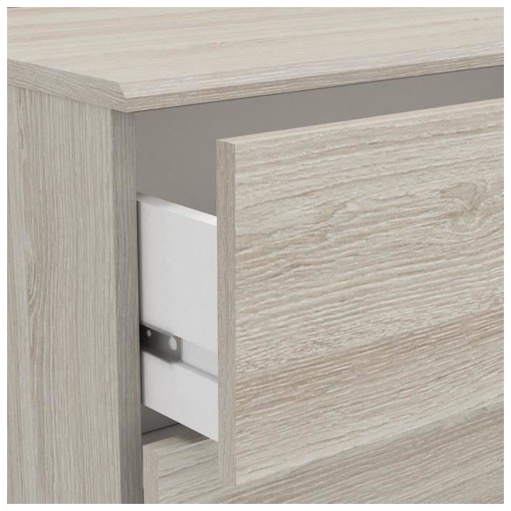 Ensemble Pricy - Lit 140x190/200 + 2 chevets + 1 commode 4 tiroirs - D