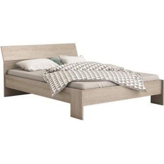 DEMEYERE PRICY Lit 140 x 190/200 cm - Décor Chene shannon - L 145 x P
