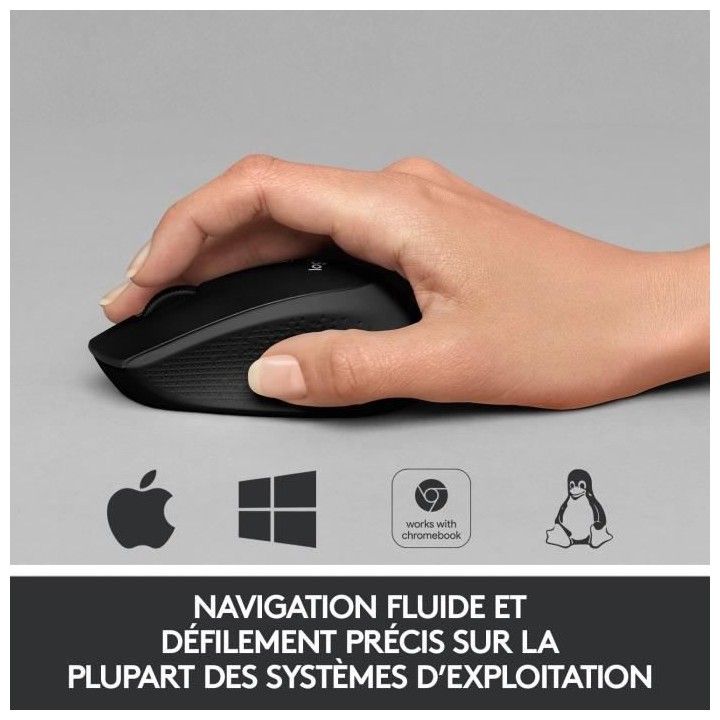 LOGITECH - Souris silencieuse sans fil M330 Silent Plus - Noir