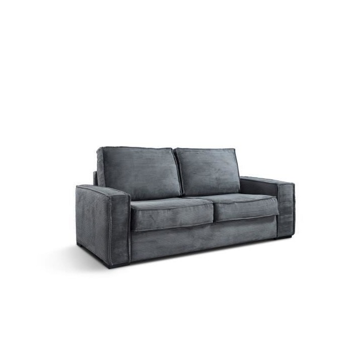 Canapé 3 places convertible express PRISMA - Velours côtelé gris an