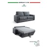 Canapé 3 places convertible express PRISMA - Velours côtelé gris anthracite -