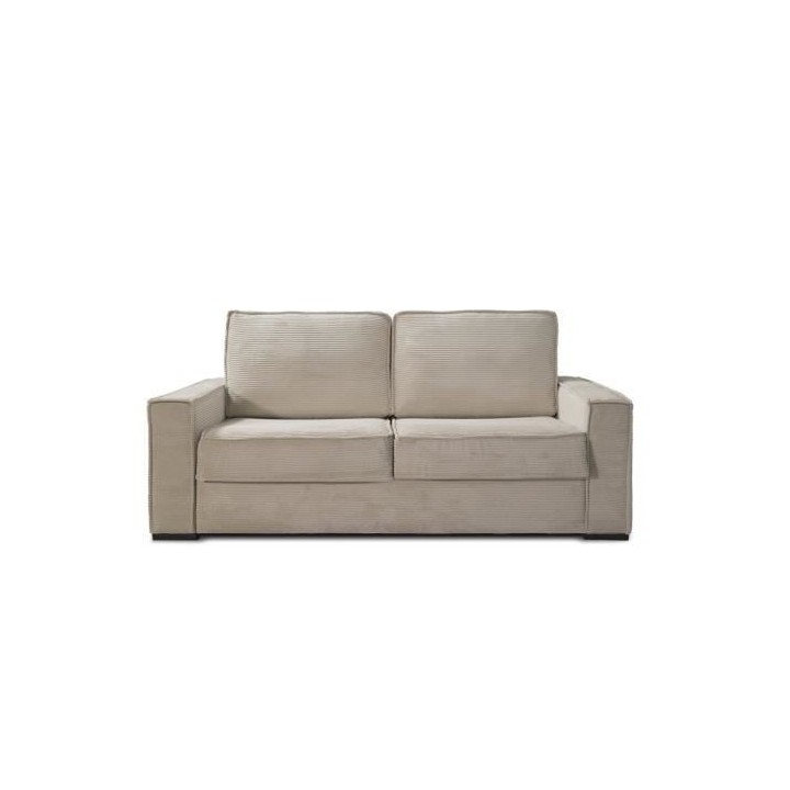 Canapé 3 places convertible express PRISMA - Velours côtelé beige -