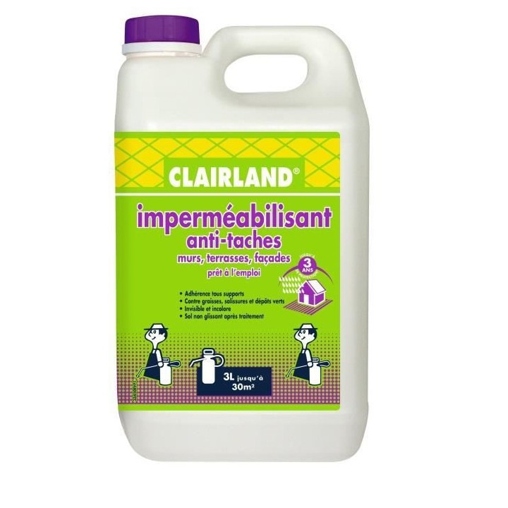 CLAIRLAND Imperméabilisant Anti-taches Murs, terrasses et façades -