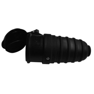 Fiche électrique femelle étanche ZENITECH IP44 16A 2P+T - Noir