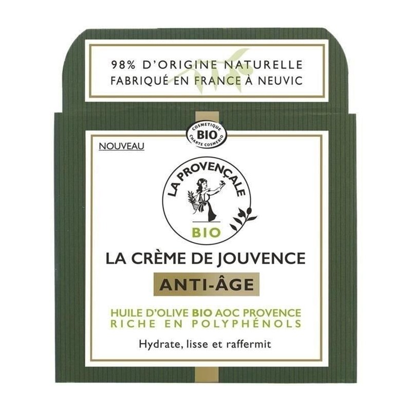 Creme visage de jouvence anti-âge LA PROVENCALE BIO - A l'huile d'olive AOC Provence - 50 ml