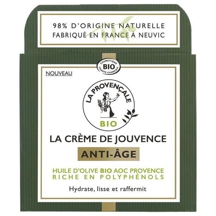 Creme visage de jouvence anti-âge LA PROVENCALE BIO - A l'huile d'oli