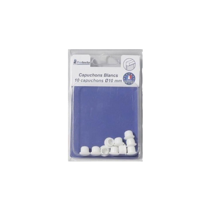 PROTECTA Lot de 10 capuchons Ø10 pour trous volet roulant - Blanc