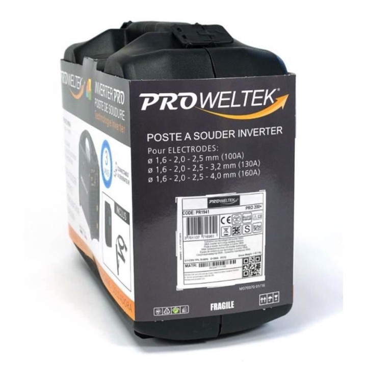 PROWELTEK Poste a souder inverter numérique 200 a + pro 200