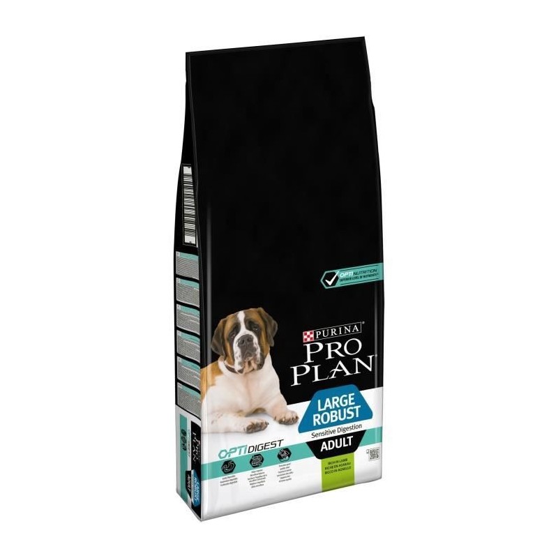 PRO PLAN Robust Sensitive Digestion Optidigest - Croquettes a l'agneau - Pour chien adulte de grande taille - 14 kg