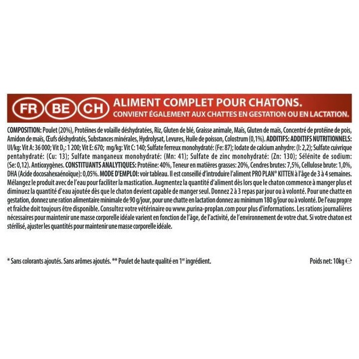 Purina Proplan Original OptiStart Kitten Poulet 10kg