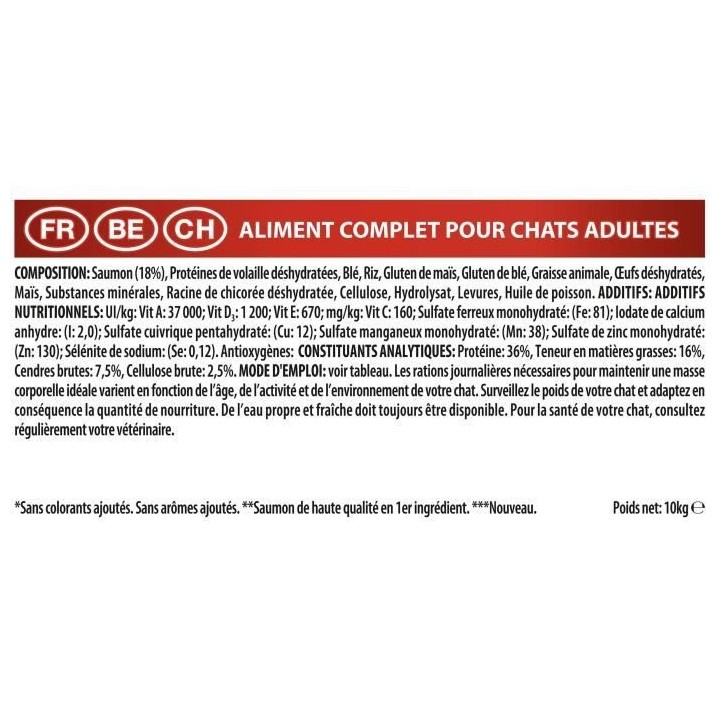 Purina Proplan OptiSenses Chat Adulte Original Saumon 10kg