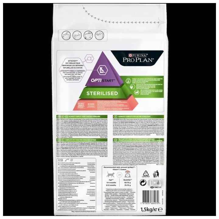 PRO PLAN Croquettes pour Chat Sterilisé au Saumon - 1,5kg