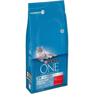 PURINA ONE Croquettes au boeuf et au blé - Pour chat adulte stérilis