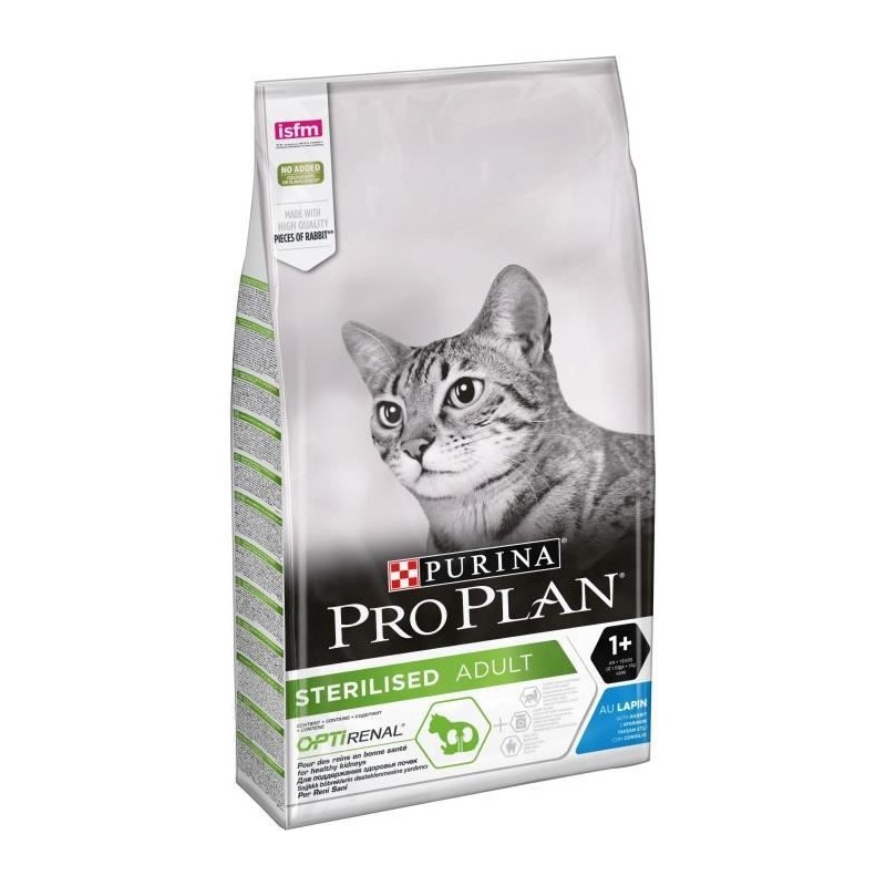 PRO PLAN Croquettes - Au lapin - Pour chats castrés / stérilisés - 10 kg