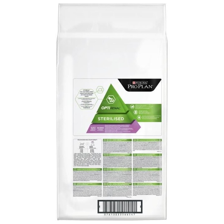 Purina Proplan Sterilised OptiRenal Chat Adulte Dinde Croquettes 10kg